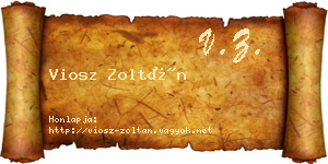 Viosz Zoltán névjegykártya